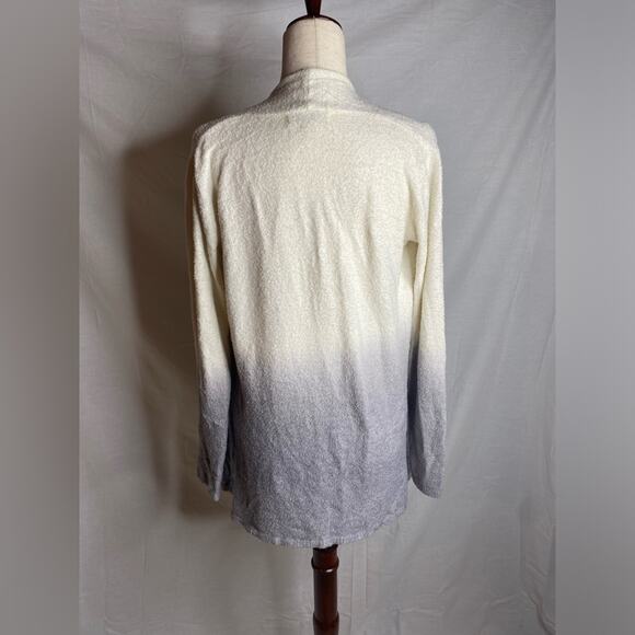 Barefoot Dreams Bamboo Chic lite Calypso Ombre White Gray Cardigan Sweater S/M - Picture 4 of 6